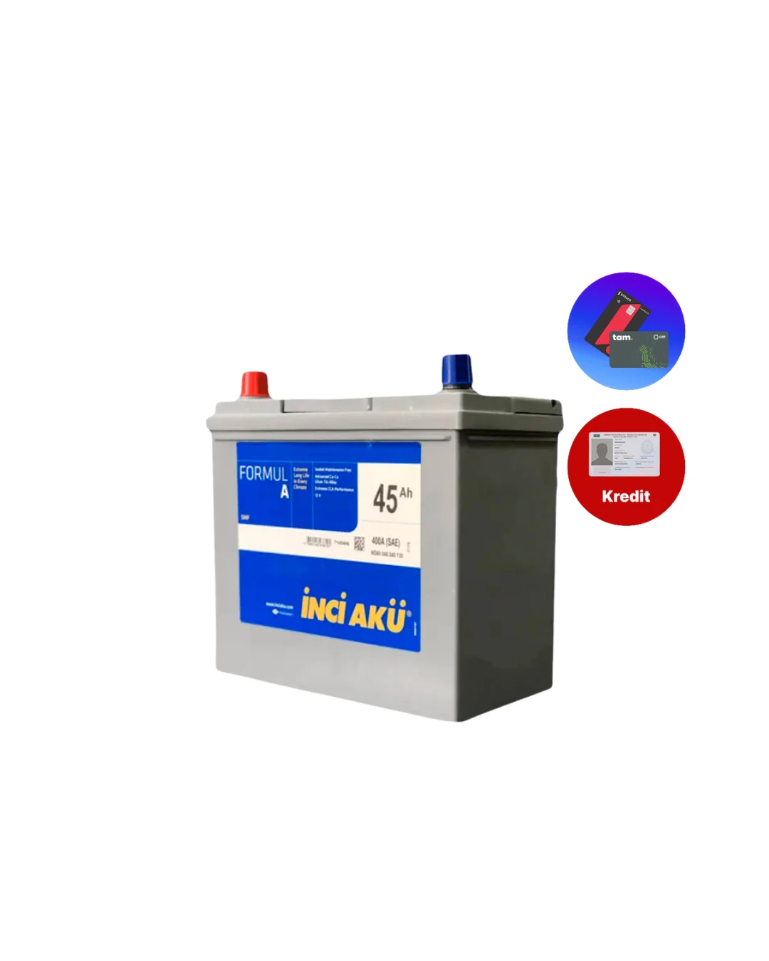 İNCİ AKÜ 45 Ah Asia nazik L+