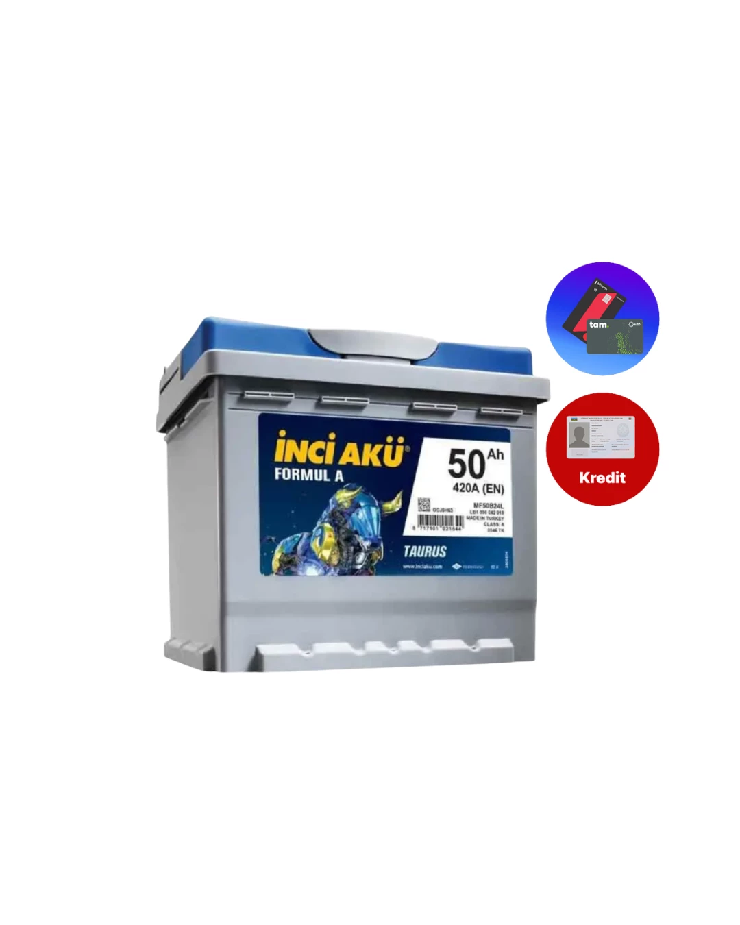 İNCİ AKÜ 50 Ah R+ LB1 1011878 KVADRAT